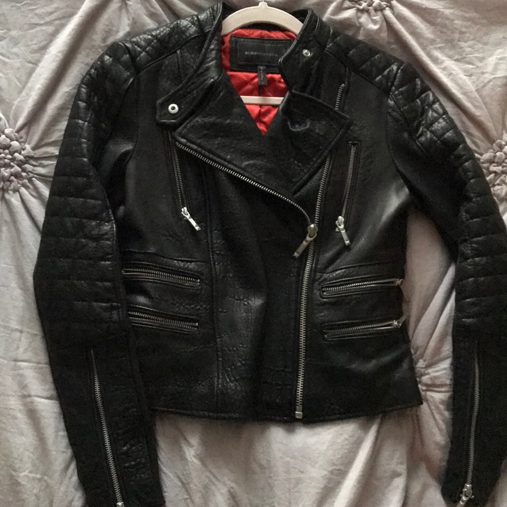 BCBGMAXAZRIA black leather jacket
